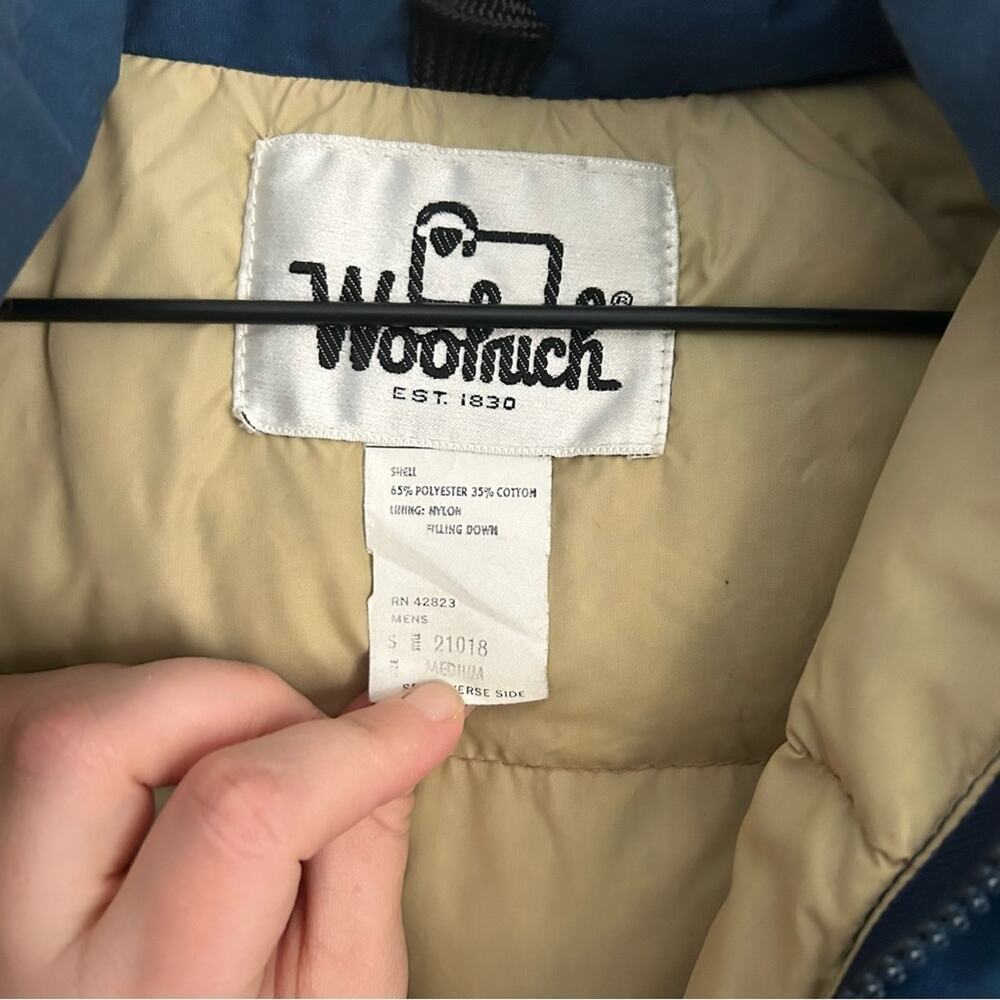 Woolrich Vintage Down Puffer Coat Blue Size M - Picture 11 of 12